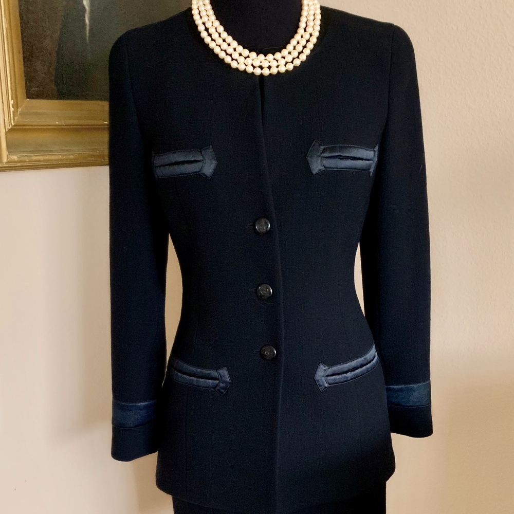 Chanel set Wool Slk Trim 40